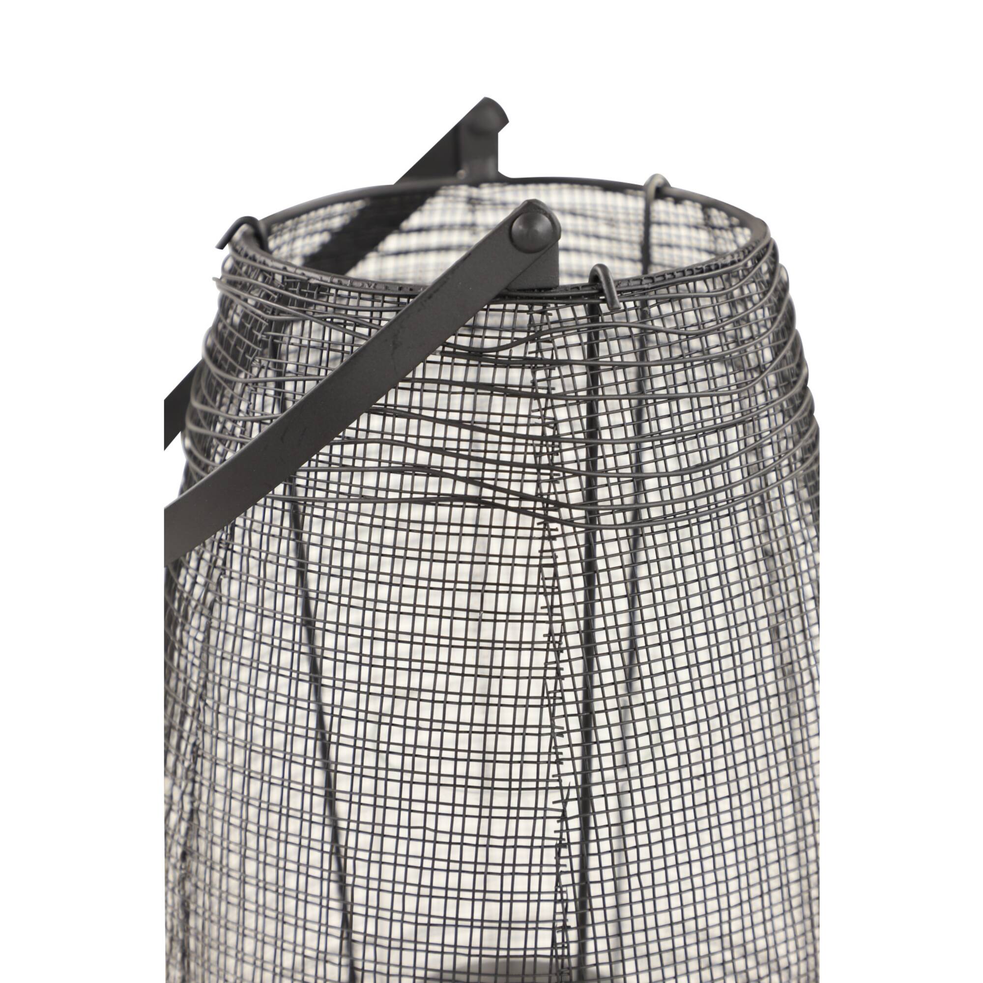 Black Iron Modern Candle Holder Lantern, 13" x 8" x 8"